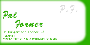 pal forner business card